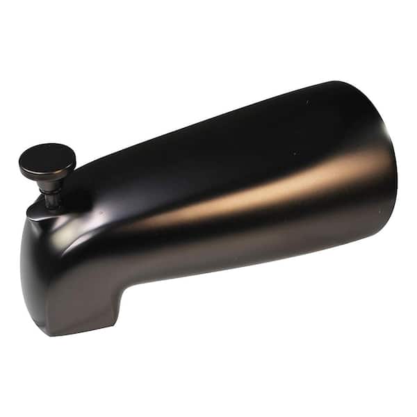 Westbrass 5-1/2 in. Reach Brass Wall Mount Tub Spout with Nose Diverter, Oil Rubbed Bronze