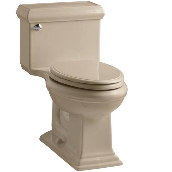 KOHLER Memoris Classic 1-Piece 1.28 GPF Single Flush Elongated Toilet with AquaPiston Flush Technology in Mexican Sand