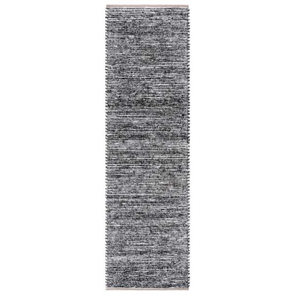 Cape Cod 2 ft. x 8 ft. Ivory/Black Distressed Gradient Runner Rug