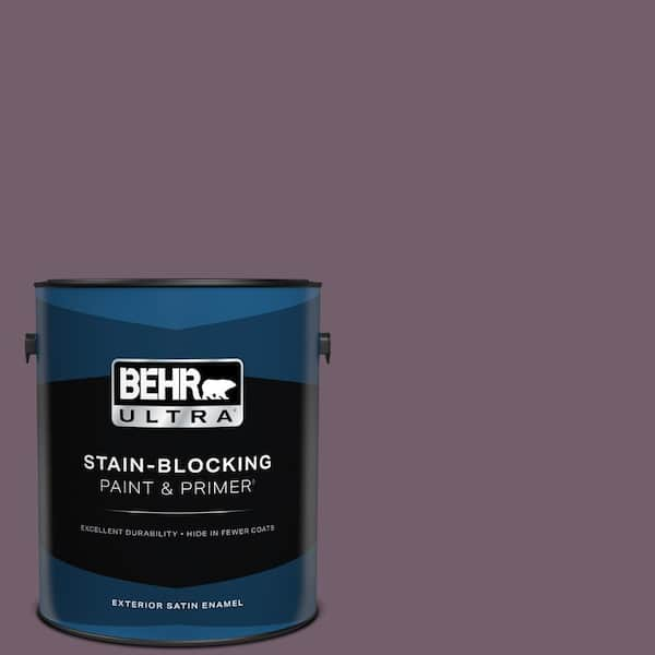 BEHR ULTRA 1 gal. #MQ1-38 Smoked Mulberry Satin Enamel Exterior Paint & Primer