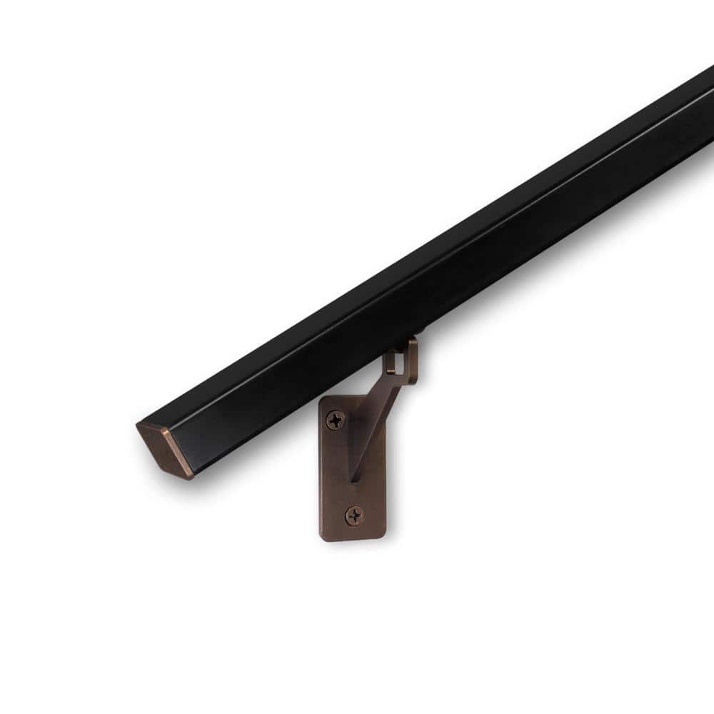 14 Foot L Architectural Straight Aluminum Handrail, Indoor / Outdoor, Stainless Steel Brackets, Bronze and Satin Black price history on PriceWatchPro