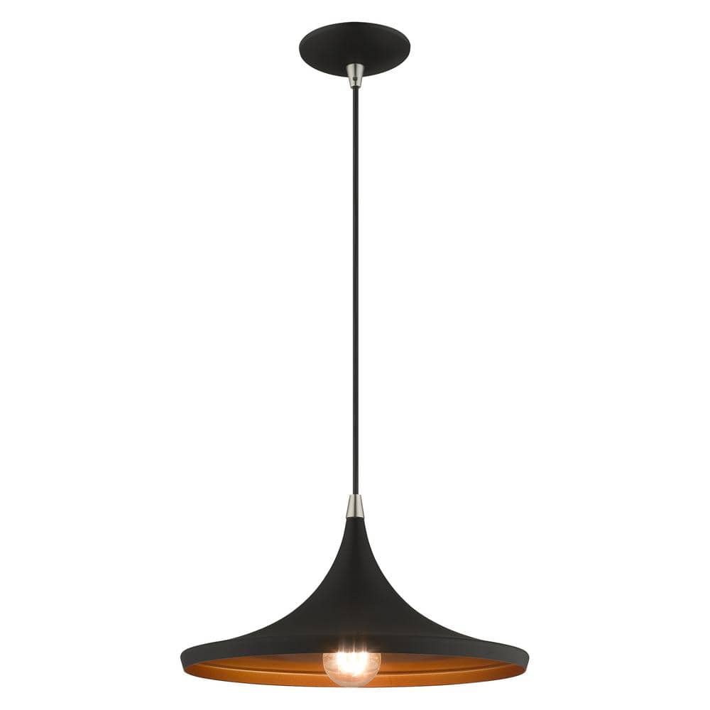 Black and Gold 14'' Aluminum Mini Pendant Light