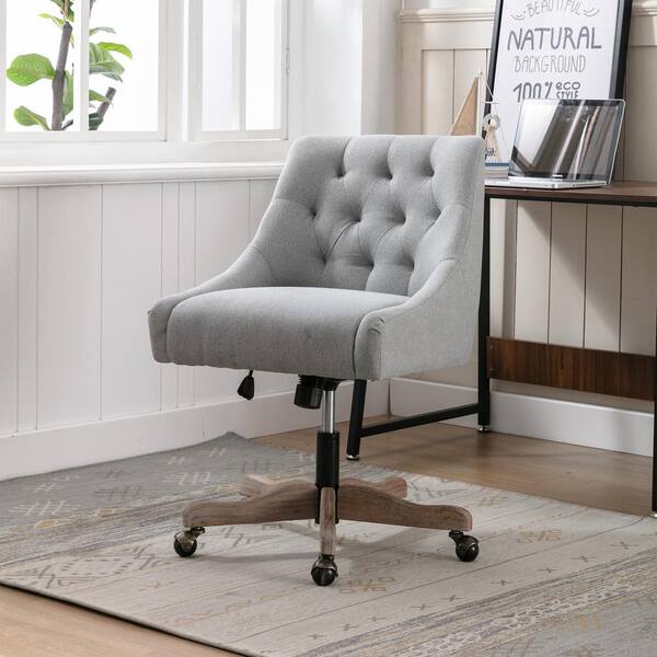 Grey button online office chair