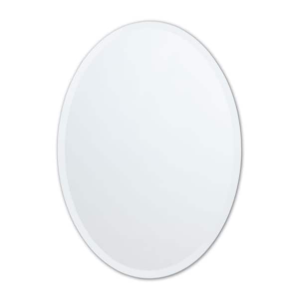 better bevel 24 in. W x 36 in. H Frameless Oval Beveled Edge Bathroom Vanity Mirror