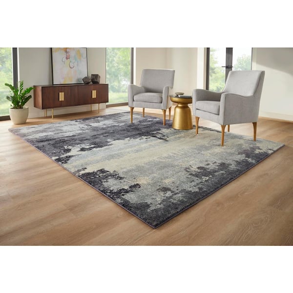 Brome Blue 6 ft. 7 in. X 9 ft. 2 in. Abstract Polypropylene Area Rug