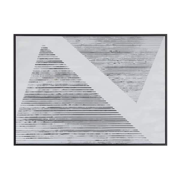 Litton Lane 1- Panel Geometric Framed Wall Art with Black Frame 48 in. x 66 in.