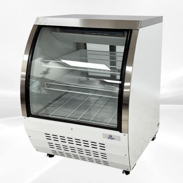 Cooler Depot 36 in. W 12 cu. ft. Commercial Refrigerator Deli Case Display Case in White Stainless