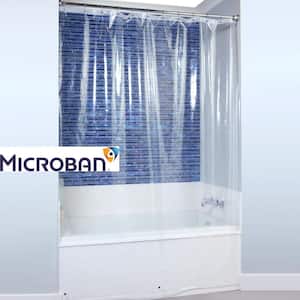 72 in. x 96 in. Mildew Resistant Floor to Ceiling PEVA Shower Liner with Microban in Clear