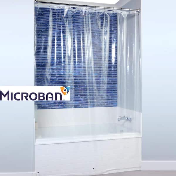 SlipX Solutions 72 in. x 96 in. Mildew Resistant Floor to Ceiling PEVA Shower Liner with Microban in Clear