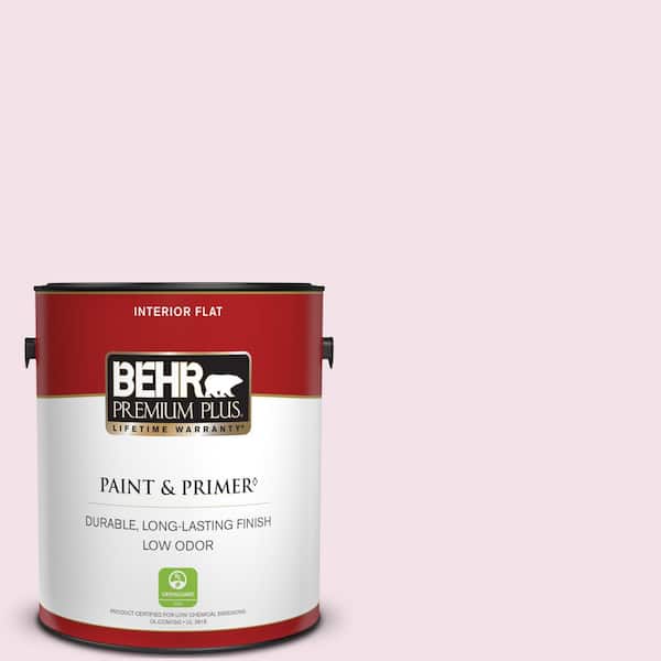 BEHR PREMIUM PLUS 1 gal. #690C-2 Pink Amour Flat Low Odor Interior Paint & Primer