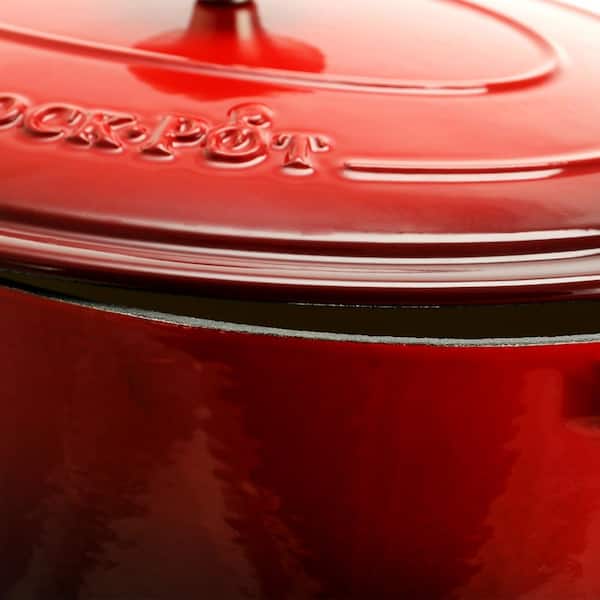 Crock-Pot Artisan Round Enameled Cast Iron Dutch Oven, 7-Quart, Scarlet Red