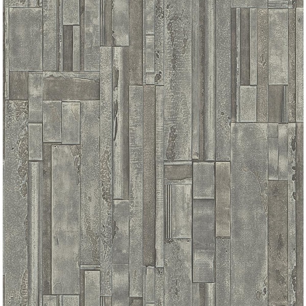 CASA MIA Stone Wall Dark Grey Paper Non-Pasted Strippable Wallpaper Roll (Cover 56.05 sq. ft.)