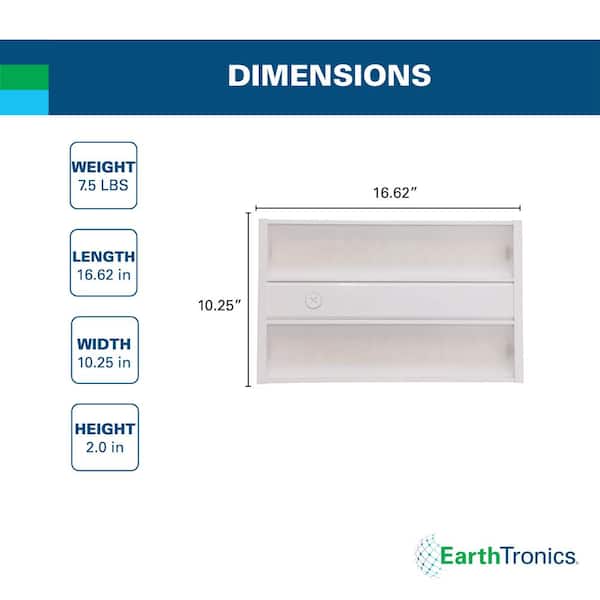 EarthTronics 1.3 ft. 92-Watt Equivalent Integrated LED Dimmable Premium Series White High Bay Light 13800 Lumens, 5000K