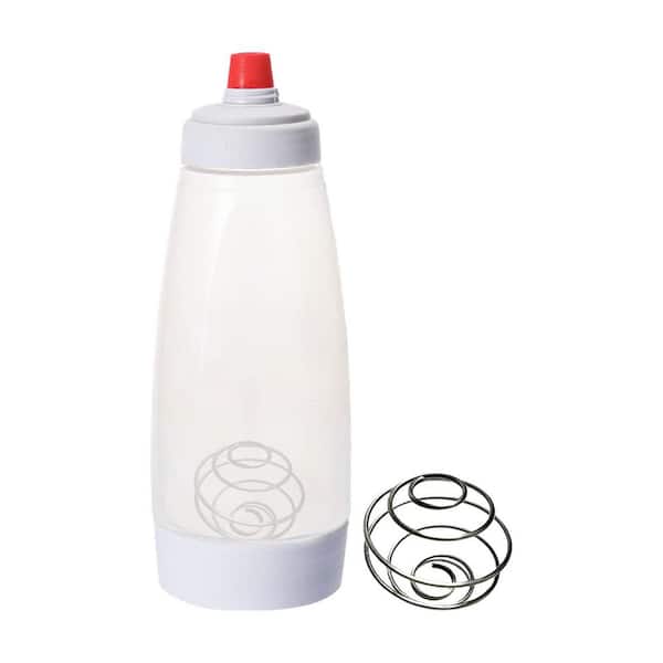 2-Pack White Plastic Pancake Batter Dispenser Waffle Batter Dispenser and mixing ball Batter Bottle for Cupcake Pancakes