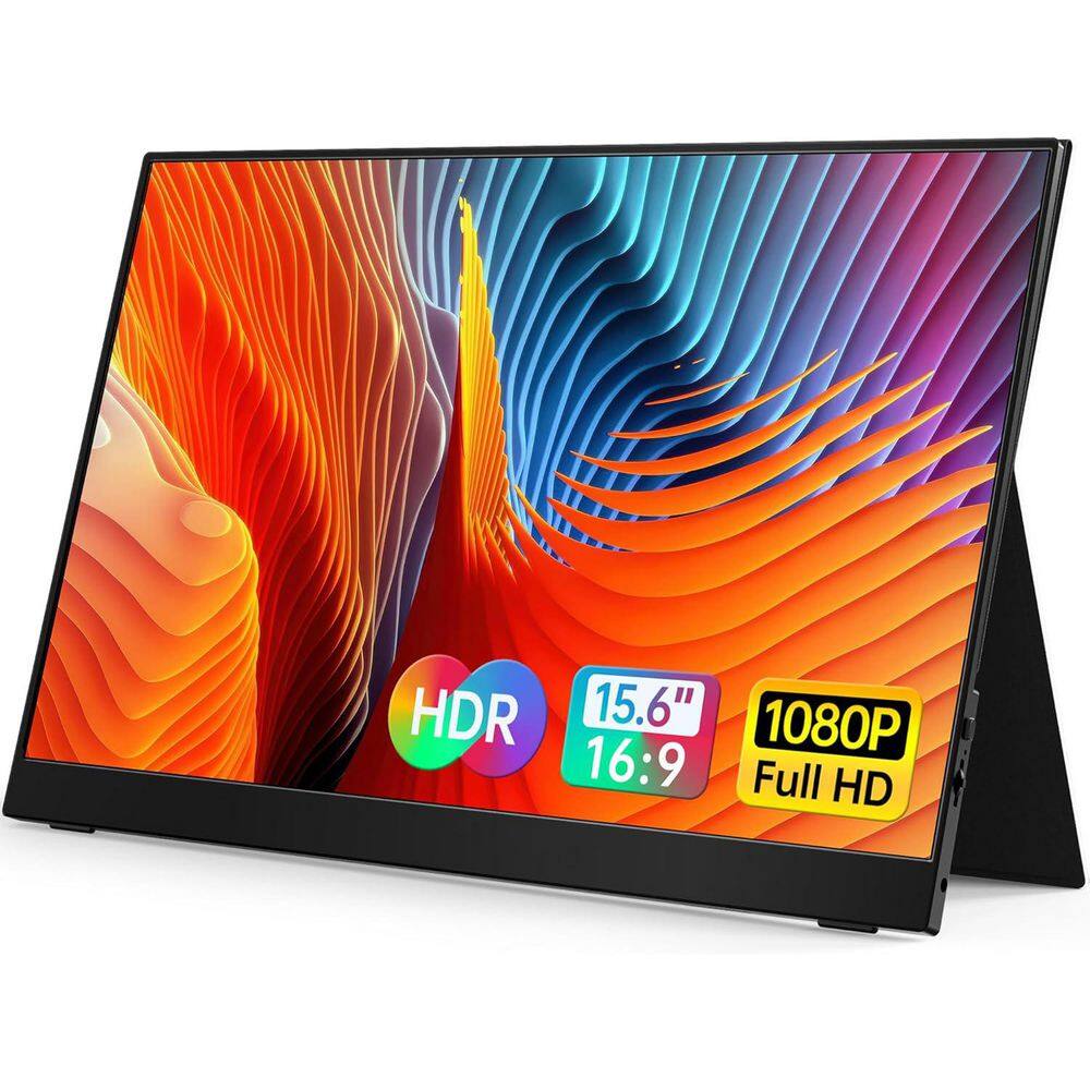 Portable Monitor for Laptop 15.6 in. 1080P FHD IPS Display USB-C HDMI with Cover and Speakers Black price history on PriceWatchPro