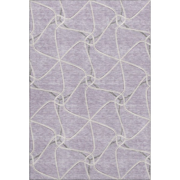 Addison Rugs Mayfield Premium Machine Washable Abstract AMF948 Lavender 10 ft. x 14 ft. Area Rug