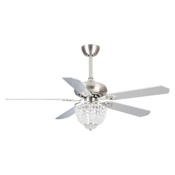 Flint Garden 52 in. Indoor Brushed Nickel Chandelier Ceiling Fan with