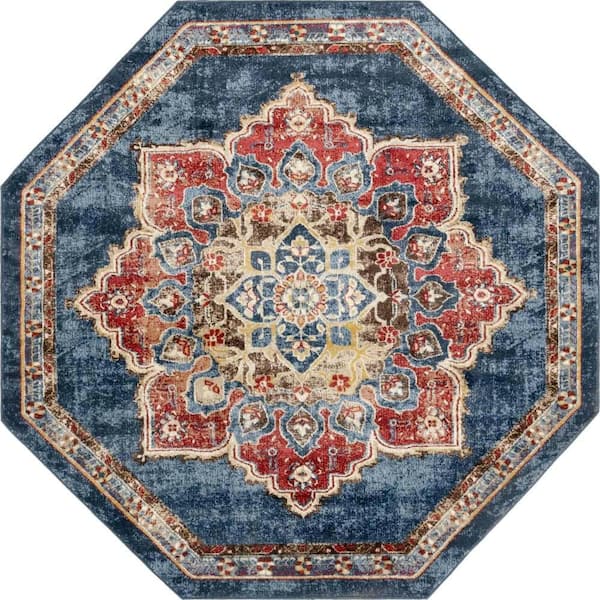 Unique Loom Utopia Helios Dark Blue 7' 0 x 7' 0 Area Rug
