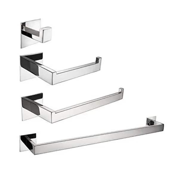 23.6 in. Wall Mounted Double Towel Bar in Silver