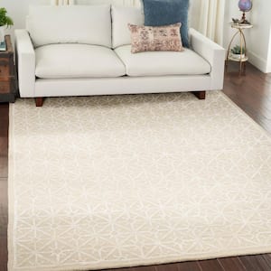 Series 2 Ivory 8 ft. x 10 ft. Geometric Contemporary Area Rug