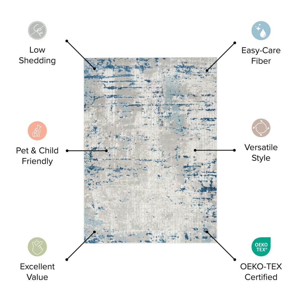 Concerto Grey/Ivory Hand-knotted Synthetic 2'2" x 7'6" Runner Rug
