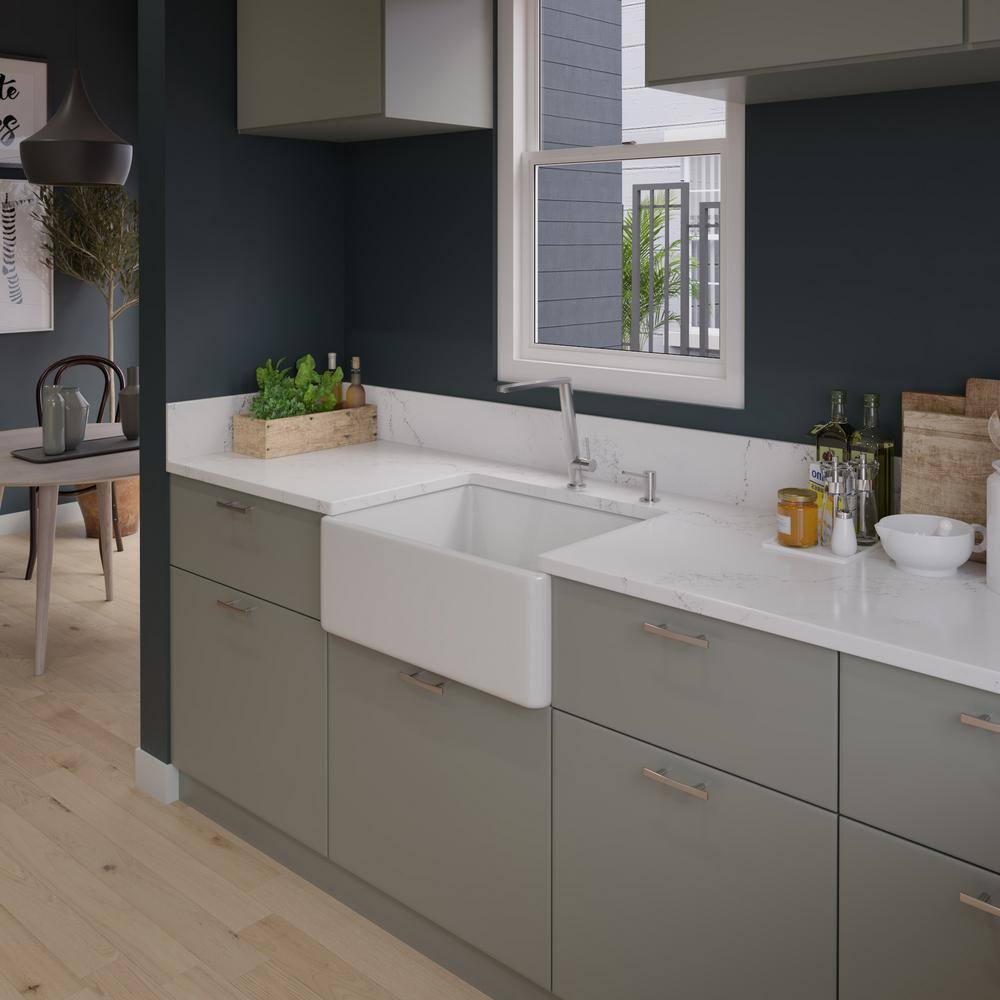 White Fireclay Farmhouse Apron Single Bowl Kitchen Sink