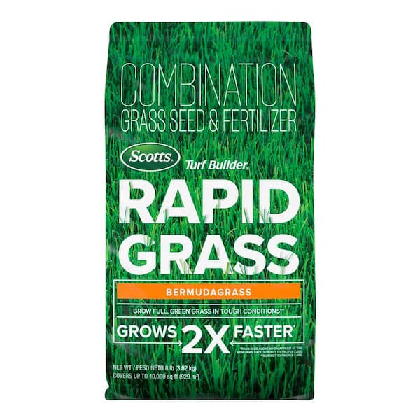 Scotts Turf Builder 8 lbs. Rapid Grass Bermudagrass Combination Seed and Fertilizer Grows Green Grass Fast