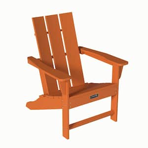Orange Plastic Outdoor Adirondack Chair (Set of 1)