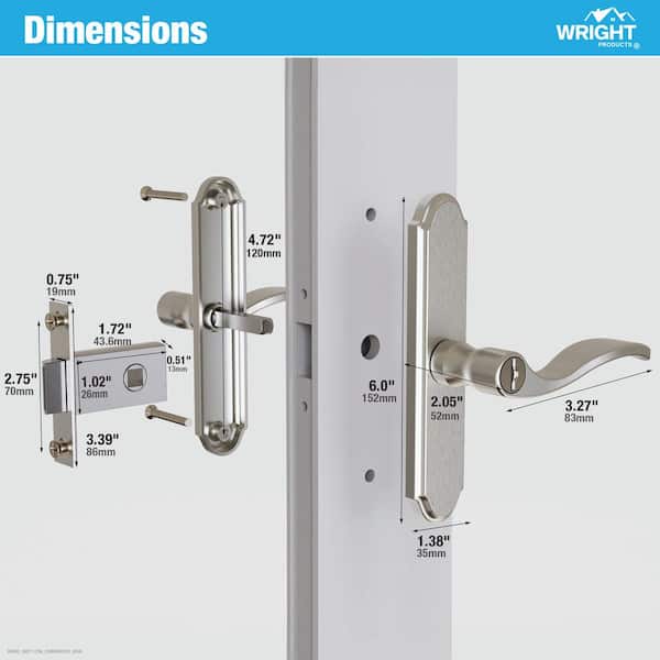Wright Products Serenade Mortise Keyed Lever Mount Latch with