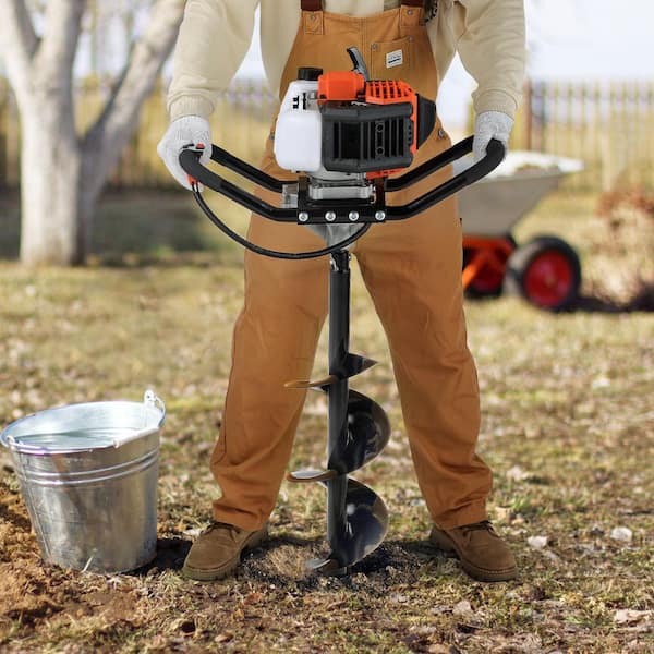 Post Hole Digger, 43cc 1250W Auger Post Hole digger, Gas Powered Earth Digger with 8 in. Earth Auger Drill Bit