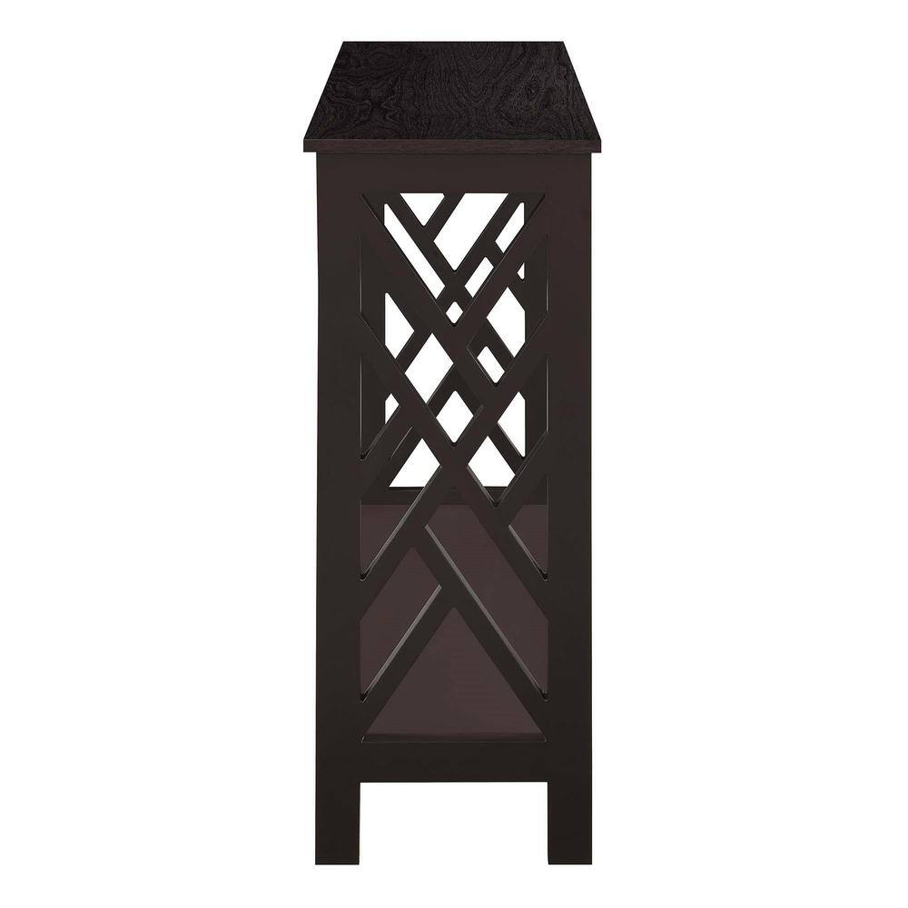 Espresso Finish Sleek 40" Transitional Wood Console Table with Shelf