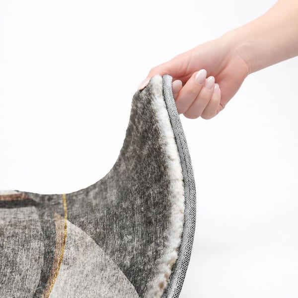 Dream Shag Premium Machine Washable Abstract ADS701 Gray 3 ft. x 4 ft. Area Rug