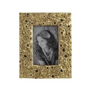 Retro Luxury 7.5 in. x 9.5 in. Gold Textured Picture Frame, for Living Room, Bedroom or on Any Table