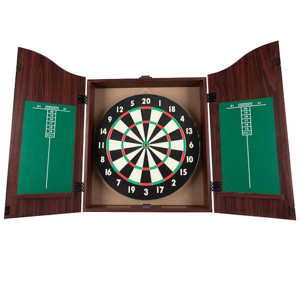 Dart Board Cabinet Set in Walnut