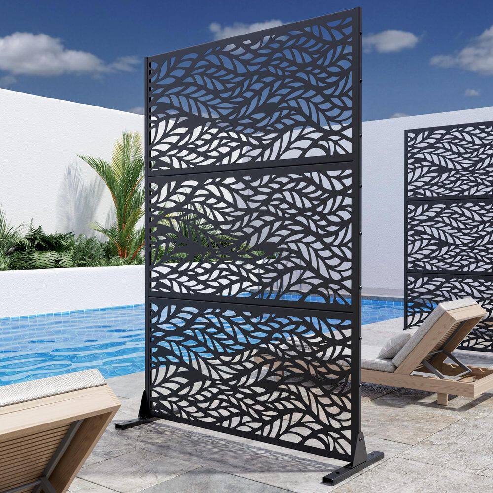 72 in. x 47 in. Black Outdoor Metal Galvanized Privacy Screen Fence Garden Panels price history on PriceWatchPro