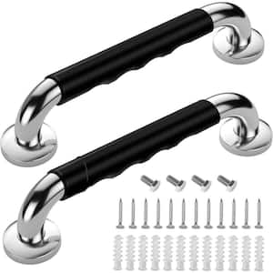 16 in. Exposed Screw Bathtubs and Showers Anti Slip Handicap Grab Bars Handrail in Stainless Steel (2-Pack)