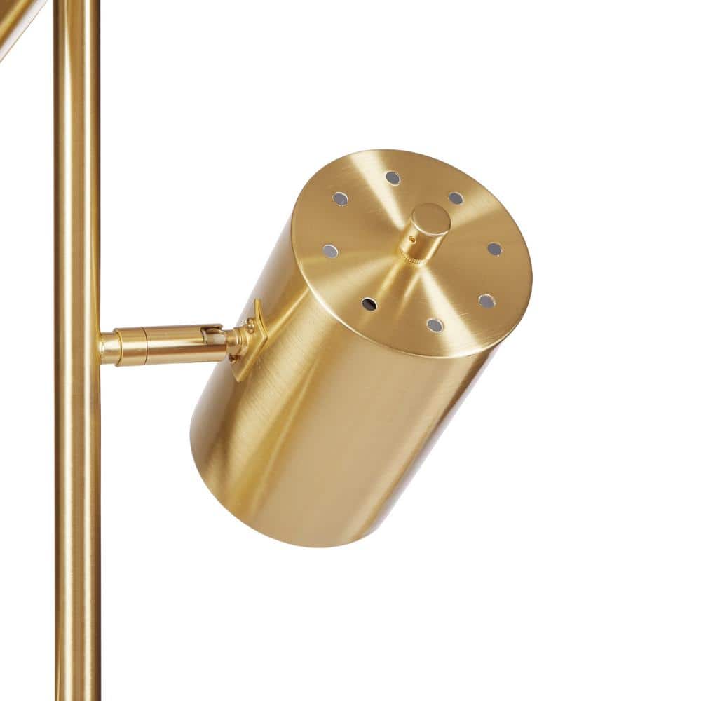 Alta Adjustable Gold Metal Floor Lamp with 3 LED Bulbs
