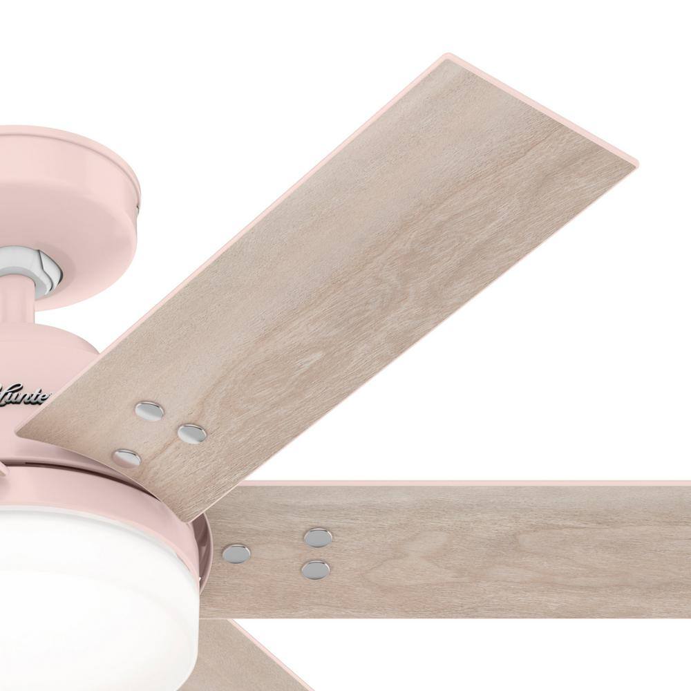 44" Blush Pink Ceiling Fan with Light and Remote Control