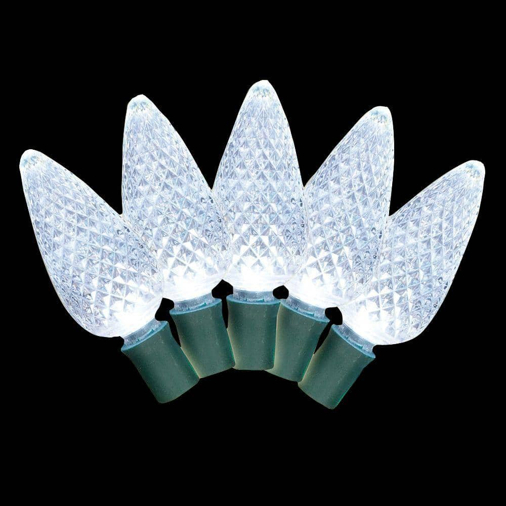 northlight 100 white faceted led c9 christmas lights