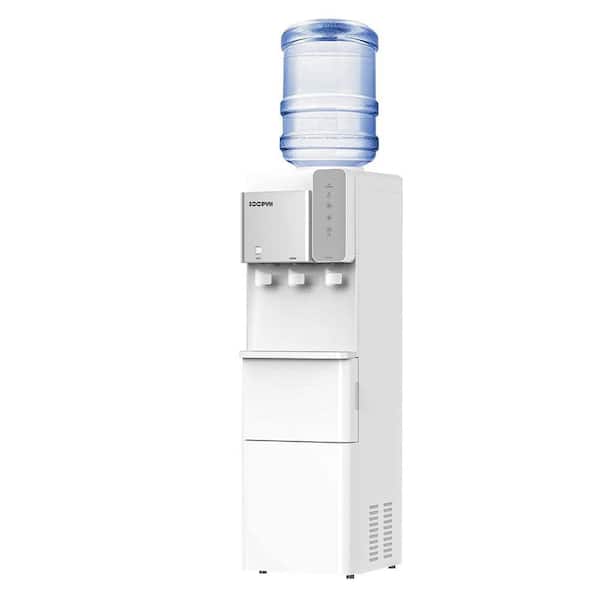 Elexnux Top Loading 3-in-1 White Hot Cold Water Cooler Dispenser