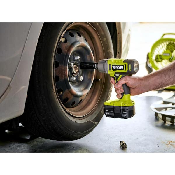 RYOBI ONE+ 18V Cordless 3-Tool Automotive Combo Kit w/Grease Gun, Multi Size Ratchet, Impact Wrench, 2.0 Ah Battery, & Charger