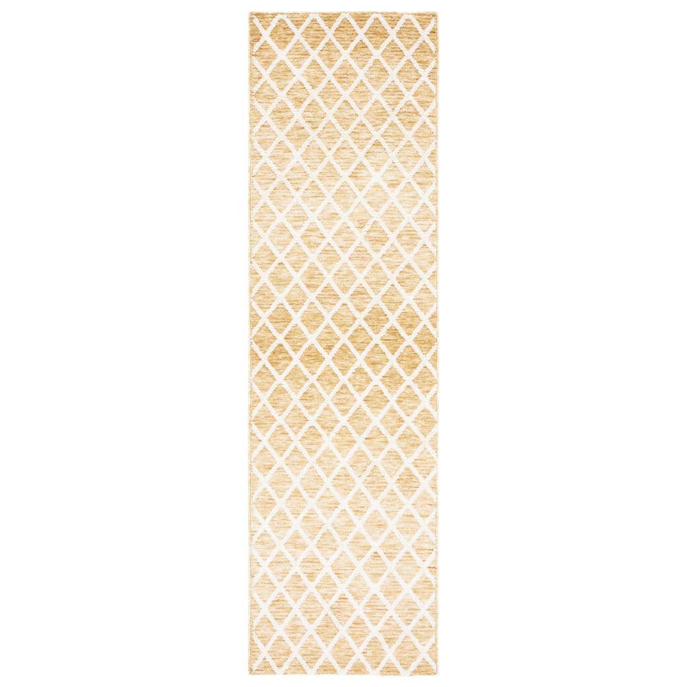 Easy Care Gold/Ivory 2 ft. x 8 ft. Machine Washable Diamond Runner Rug price history on PriceWatchPro