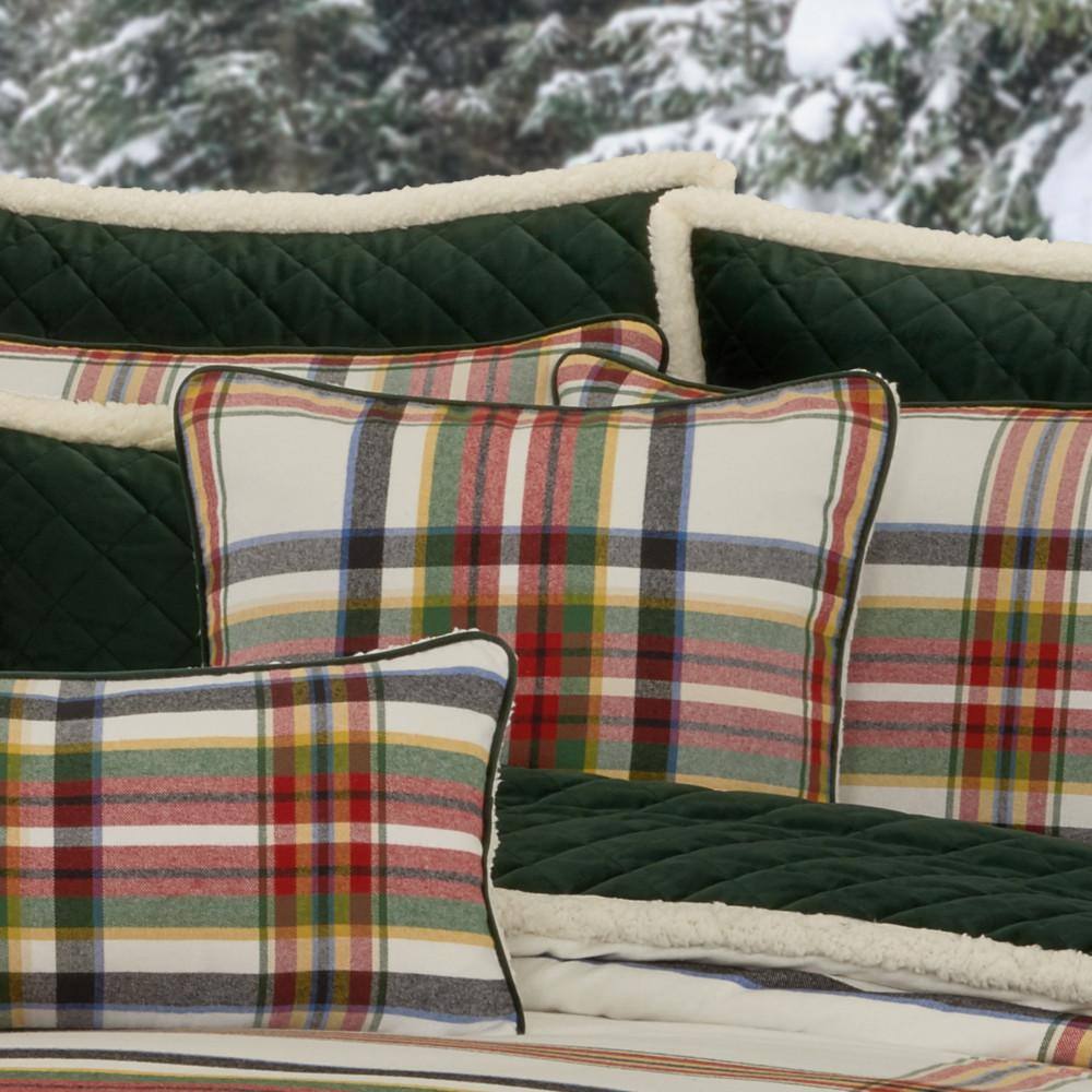 Christopher Plaid 20" Square Christmas Sherpa Throw Pillow