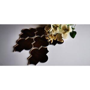 Reflections Gold Beveled Small Lantern Arabesque Mosaic 4 in. x 6 in. Glass Mirror Mesh Mounted Wall Tile (0.51 Sq. ft.)