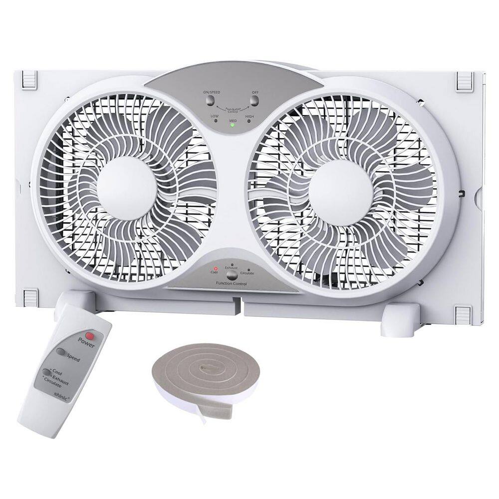 3-Speed Reversible Quiet Window Fan with Remote Control, Twin Blades, Exhaust or Air Exchange, Adjustable Width price history on PriceWatchPro