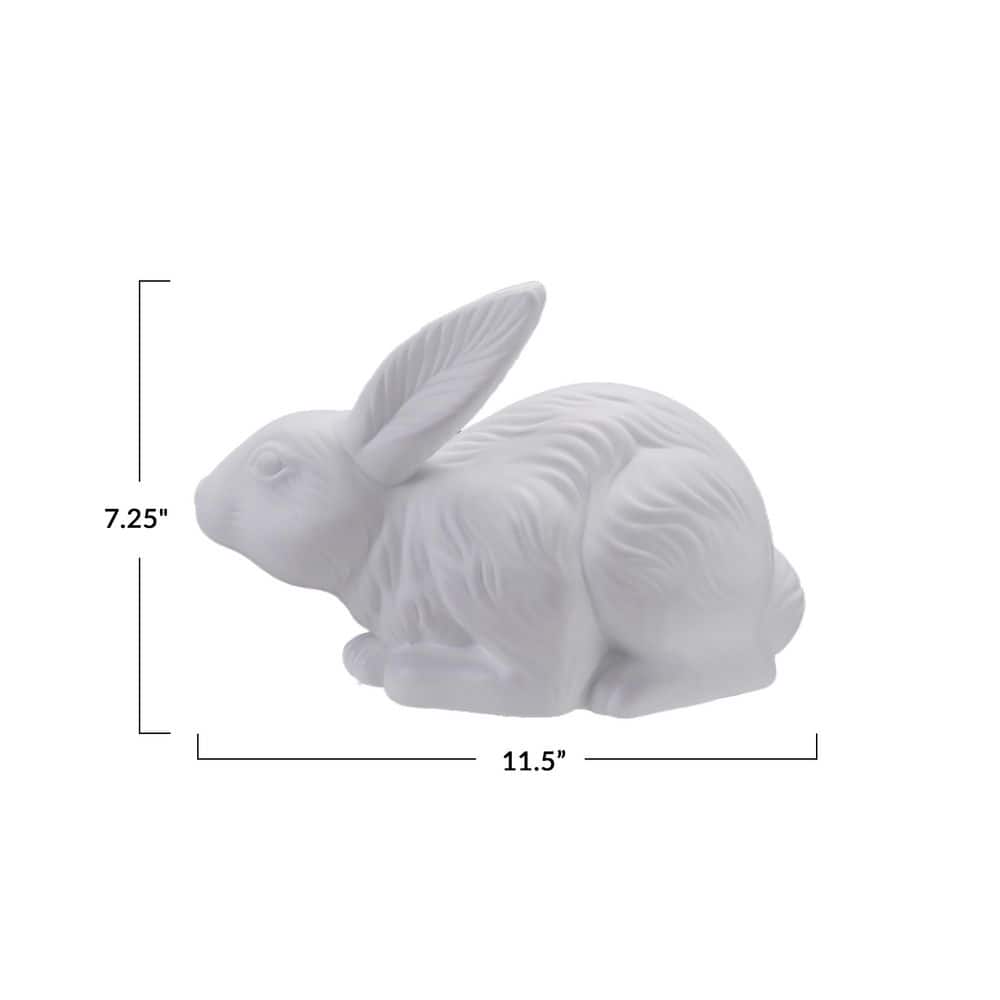 White Stoneware Rabbit Shaped Nursery Table Lamp