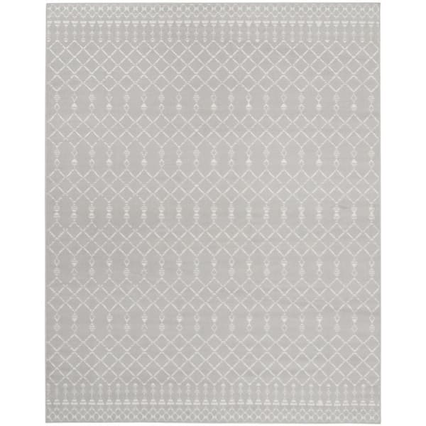 7 ft. x 10 ft. Gray and Ivory Moroccan Distressed Non Skid Area Rug