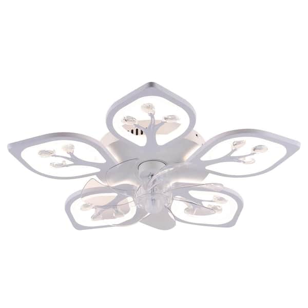 22 in. Indoor White Ceiling Fan with DC Motor and Remote Control with Integrated LED