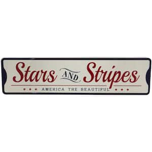 Stars and Stripes Americana Metal Wall Sign-23.5 in.