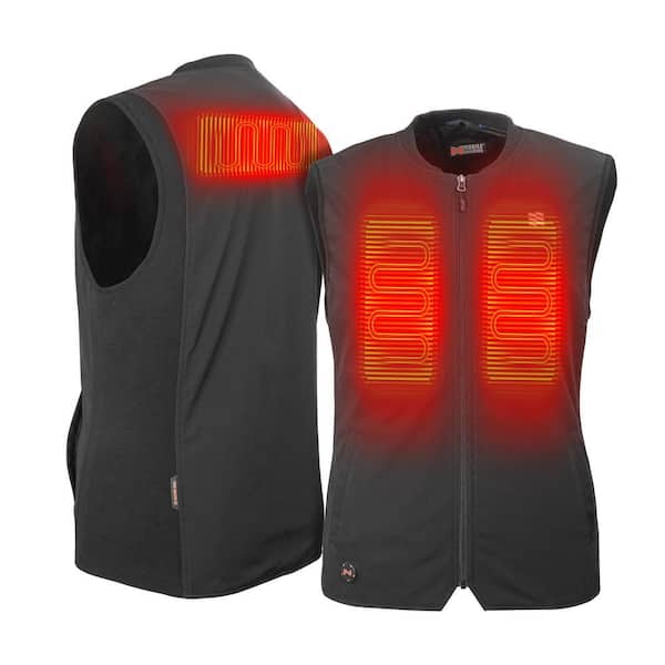 Men's Large 7.4-Volt Peak Black Heated Vest with One 2.2Ah Lithium Ion Battery and Charger